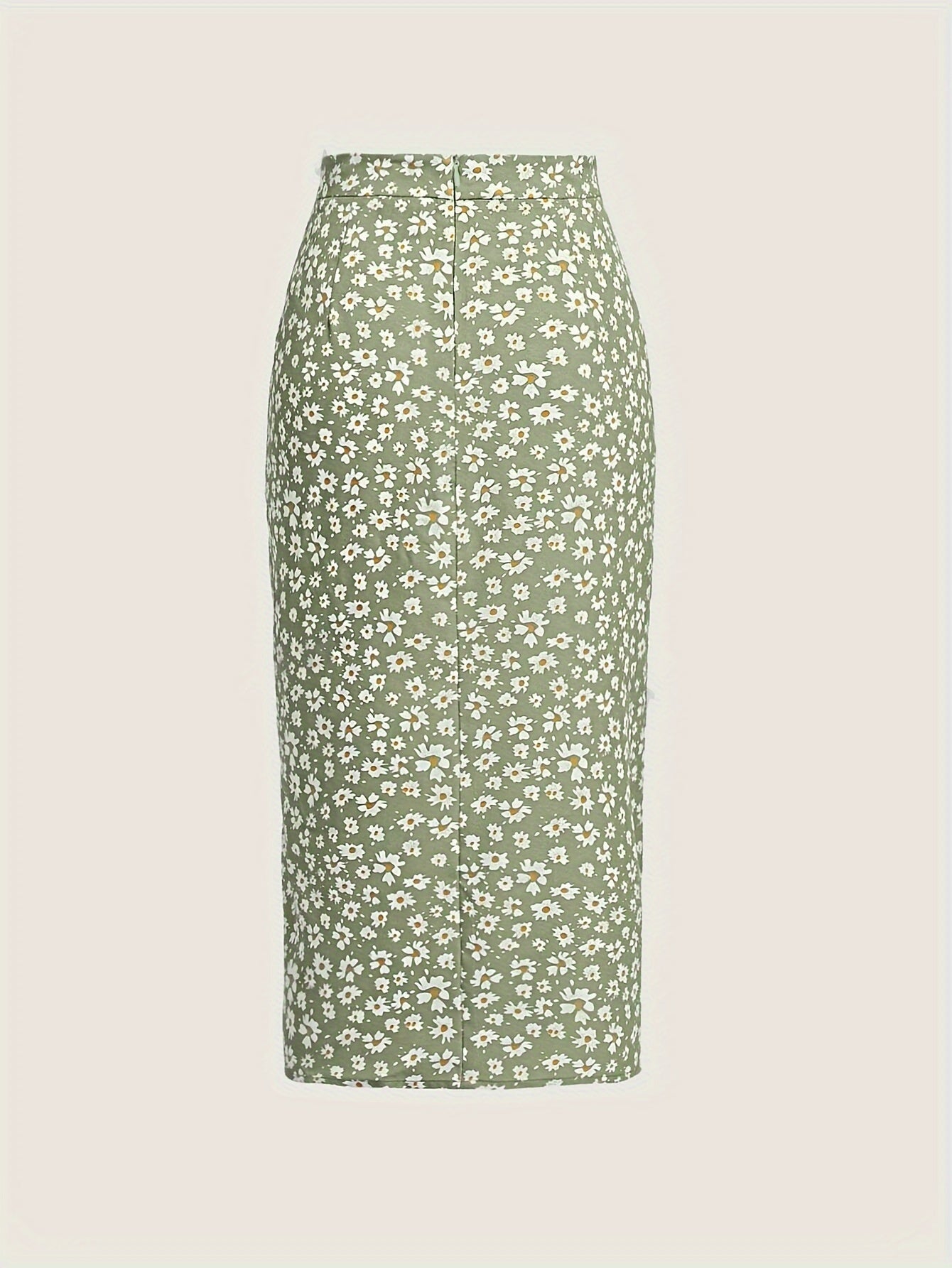 Women's Floral Print High Waist Midi Skirt with Drawstring Ruched for Spring Summer