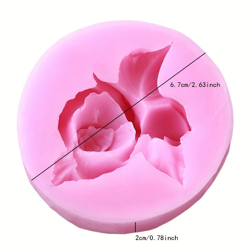 Silicone Baking Mold 3D Rose Chocolate Fondant Soap Making Kitchen Tool