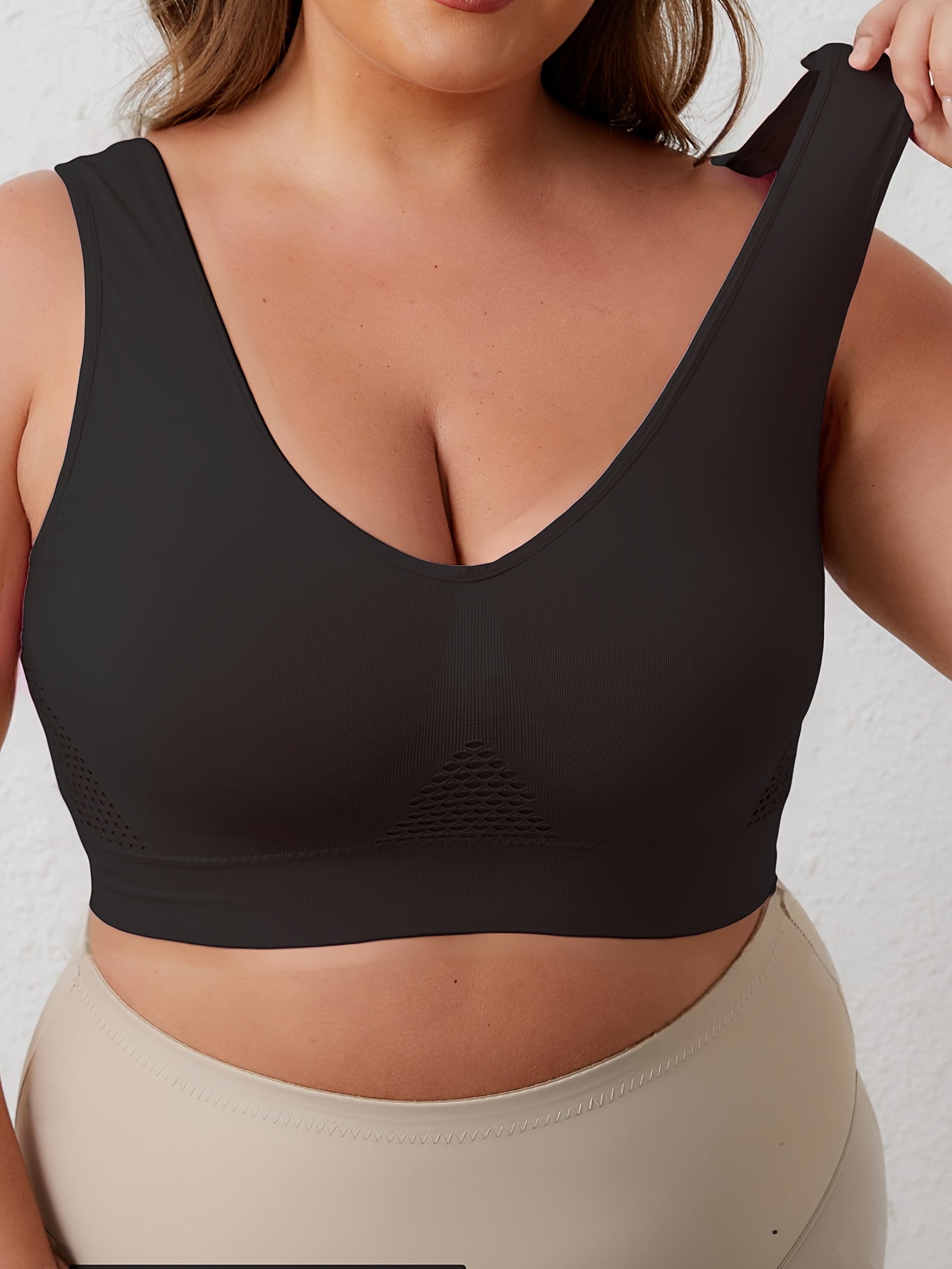 Women's Plus Size Seamless High-Waisted Workout Shorts Black