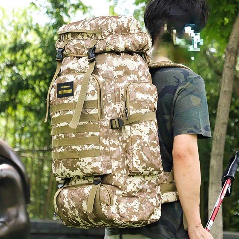 Waterproof Oxford Cloth Camo Travel Backpack 50L for Outdoor Adventures
