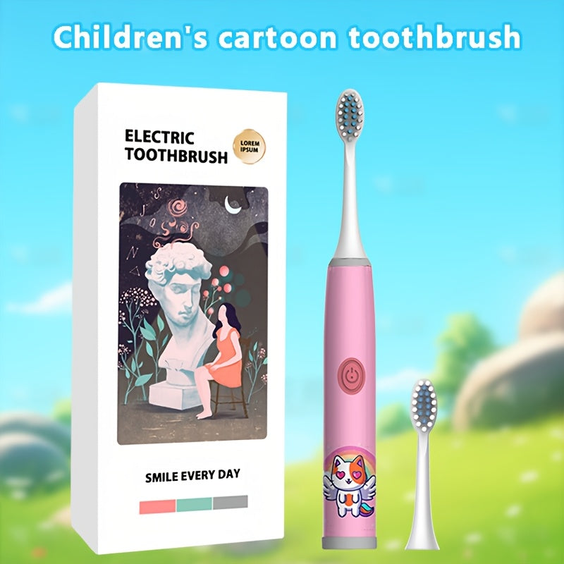 Детская электрическая зубная щетка для детей 3-15 лет, работает на батарейках, 3 цвета, мягкая для зубов