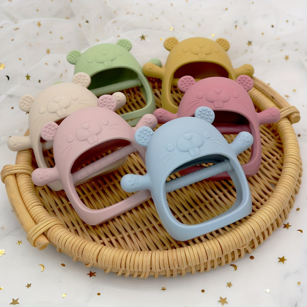 Baby Silicone Teether Groundhog Shape for Infants and Toddlers Christmas Gift