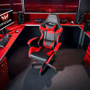 Bosh qo'llab-quvvatlash va bel qo'llab-quvvatlash bilan ergonomik o'yin stuli, balandligi va orqa egilishi sozlanadigan, 360° aylanish, temir ramka va ko'pik to'ldirish, plastik material va g'ildiraklar, tutqich bilan boshqariladigan.