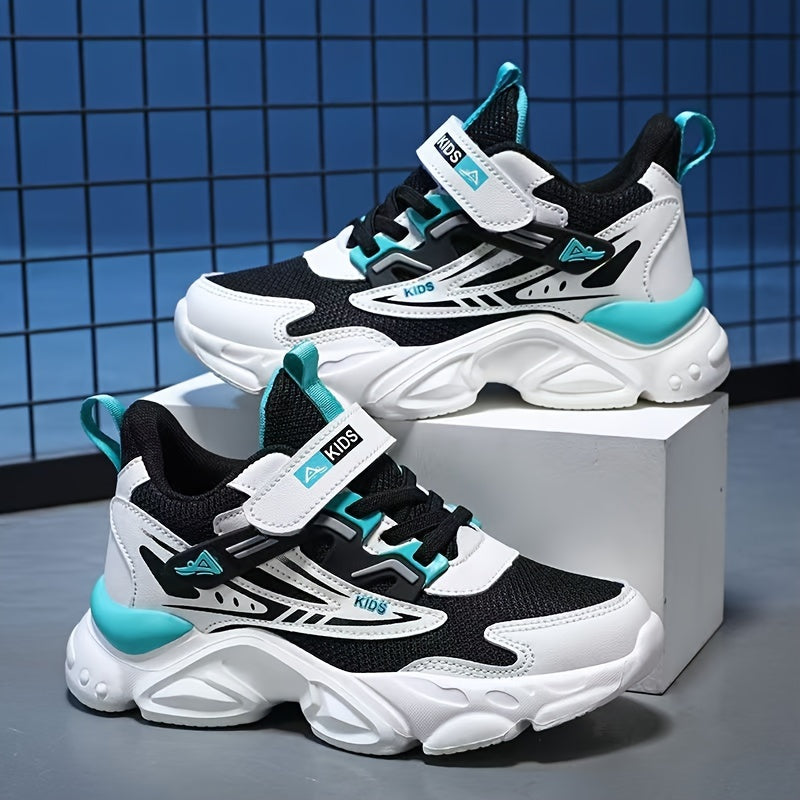 Boys Breathable Mesh Sneakers Low Top Hook and Loop Closure for Spring Fall