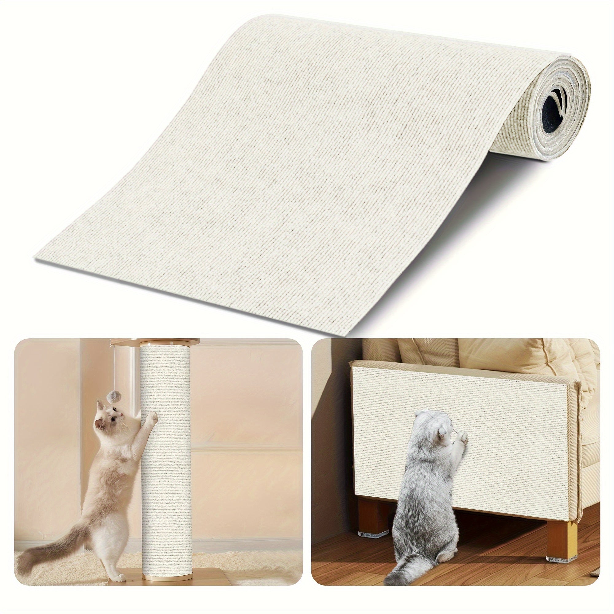 Polyester Cat Scratching Mat Self-Adhesive Durable Felt Wall and Furniture Scratch Pad Multi-Size Pack