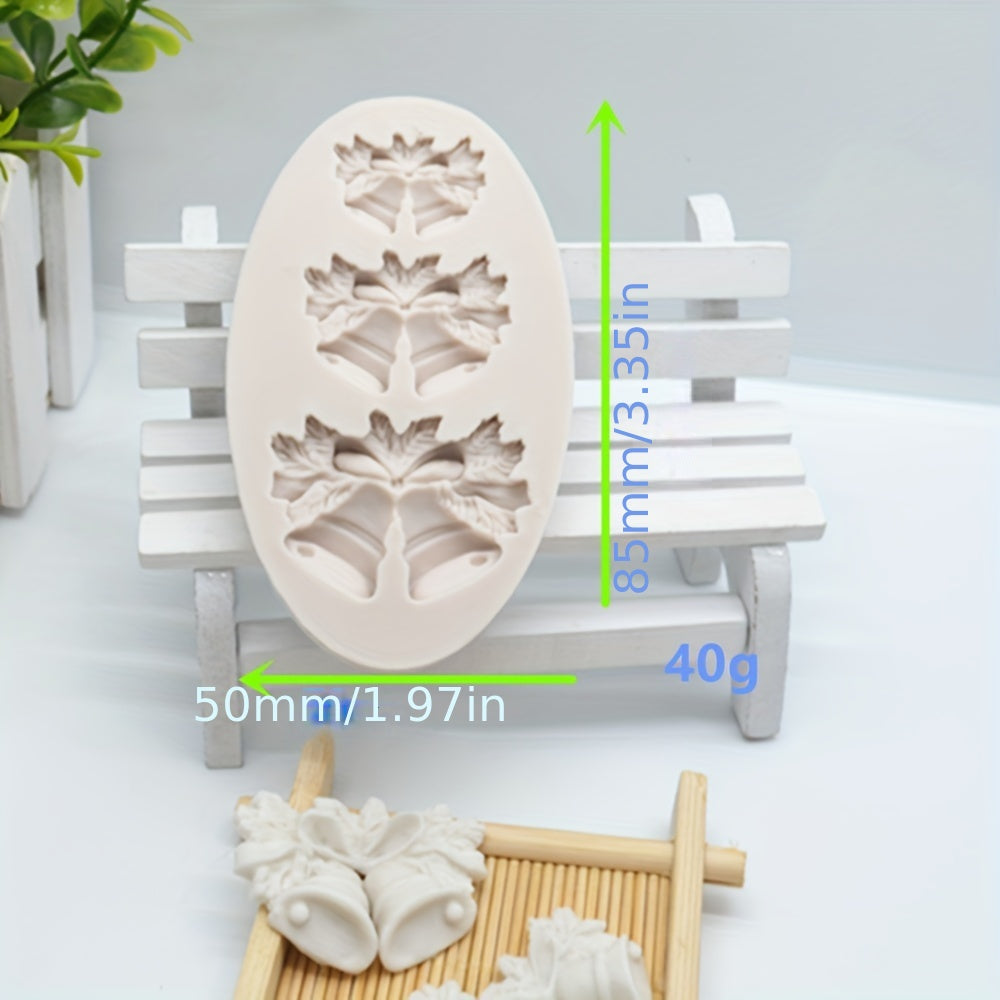 3D Christmas Bell Silicone Mold for Cake Decorating and Candy Making