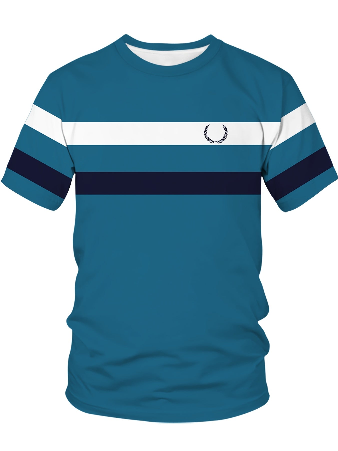 Мужская футболка с крупным размером, 3D-полосатым принтом, полиэстер, круглый вырез, повседневная спортивная