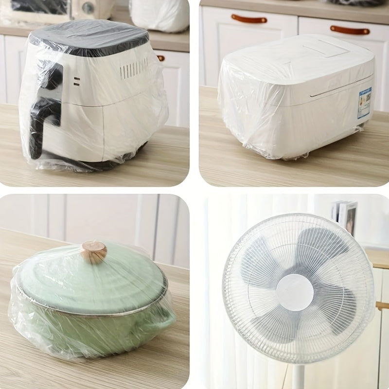 50pcs Disposable Plastic Dust Covers for Electrical Appliances Waterproof Rainproof Microwave and Electric Pot Protectors