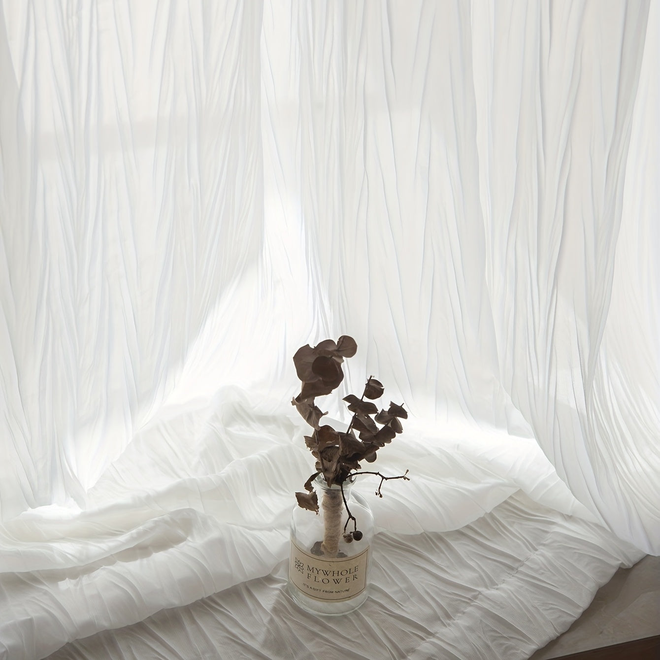 Velvet Sheer Curtain for Living Room Bedroom Kitchen Bathroom 70 Inch