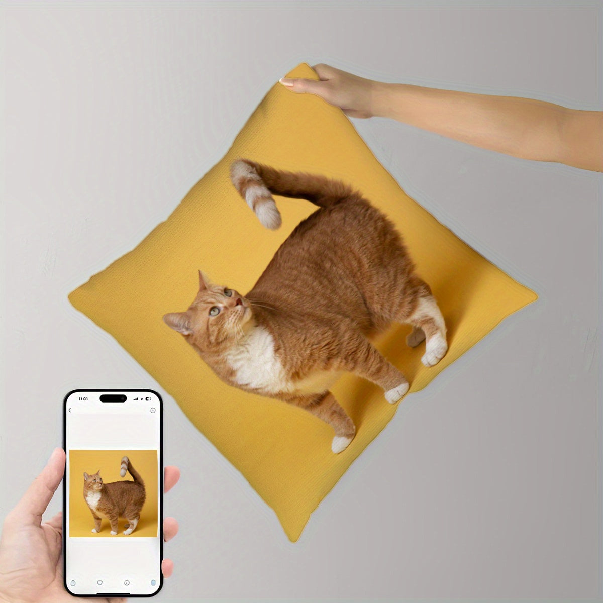 Pet Pillow Cover 45.72cm Soft Polyester Single-Sided Print for Pets and Home Decor