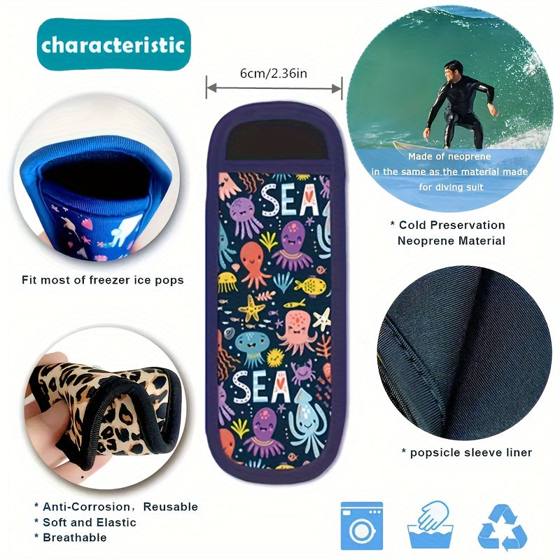 2 ta sevimli multfilm muzqaymoq ushlagichlari to'plami - sevimli muzqaymoqlaringiz uchun mustahkam, yuvilishi mumkin bo'lgan qoplamalar, yozgi zavqlanishlar yoki sovg'alar uchun ideal