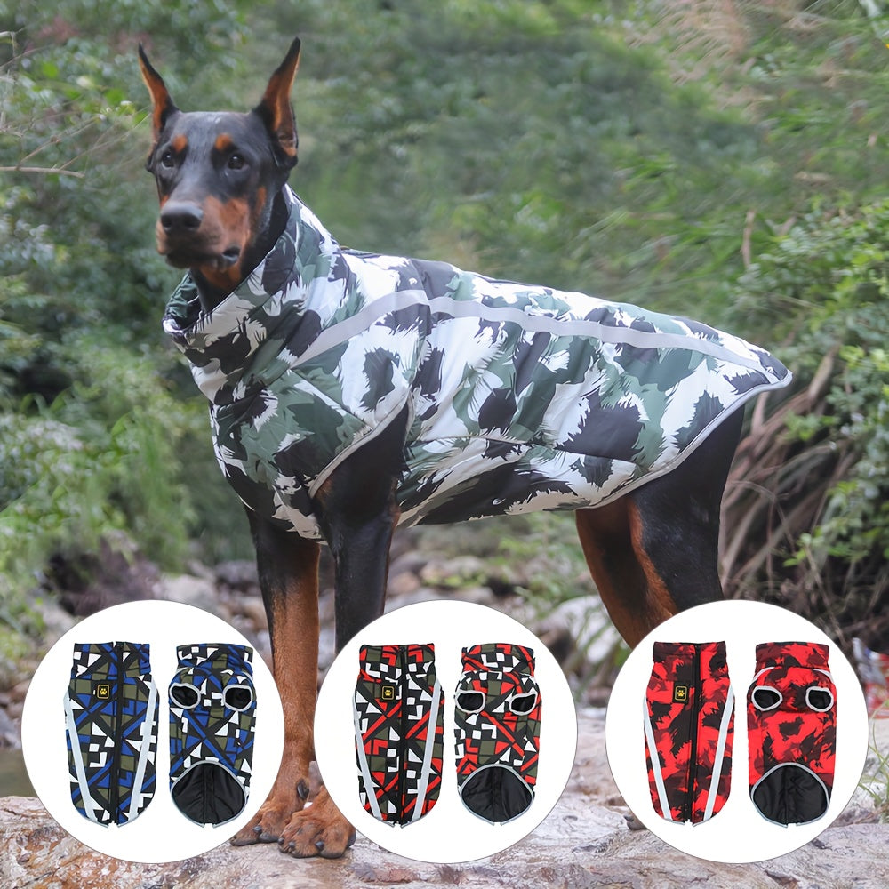 Waterproof Windproof Dog Jacket with Reflective Strips for All Breed Sizes