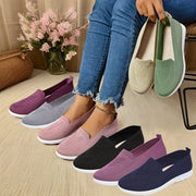 Women’s Lightweight Breathable Knit Flats Slip-On Walking Shoes Casual Allseason