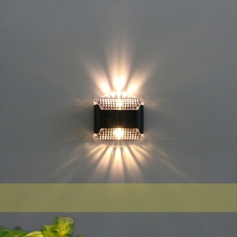 Outdoor Solar Wall Lamp Decorative Up and Down Light for Camping RV