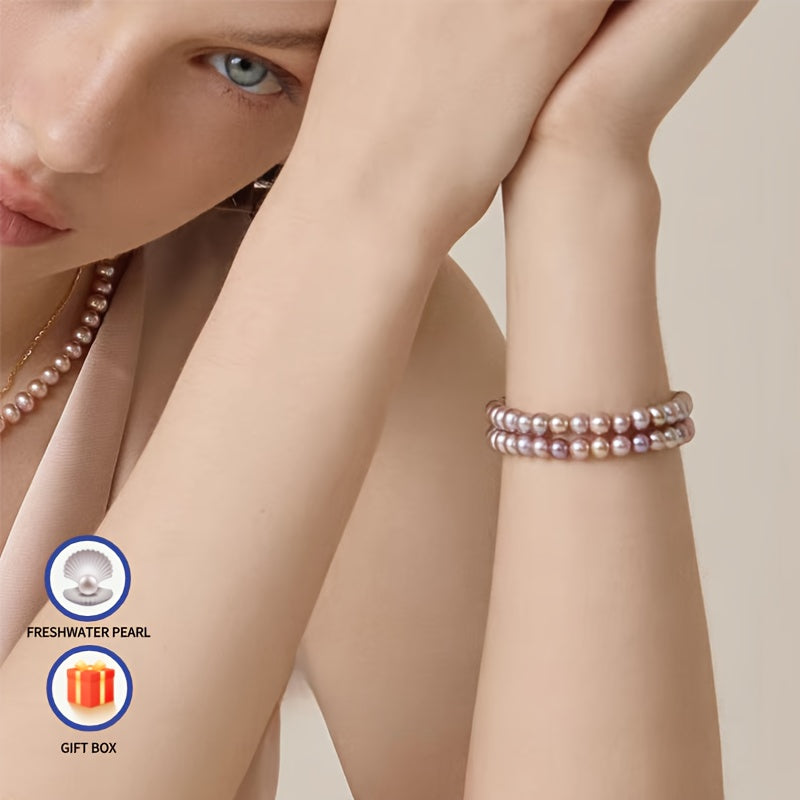 Rangli va binafsha rangli yangi suvda o'stirilgan marjon zanjir 6-7mm AAAA+ yuqori porloqlik zamonaviy zargarlik buyumlari