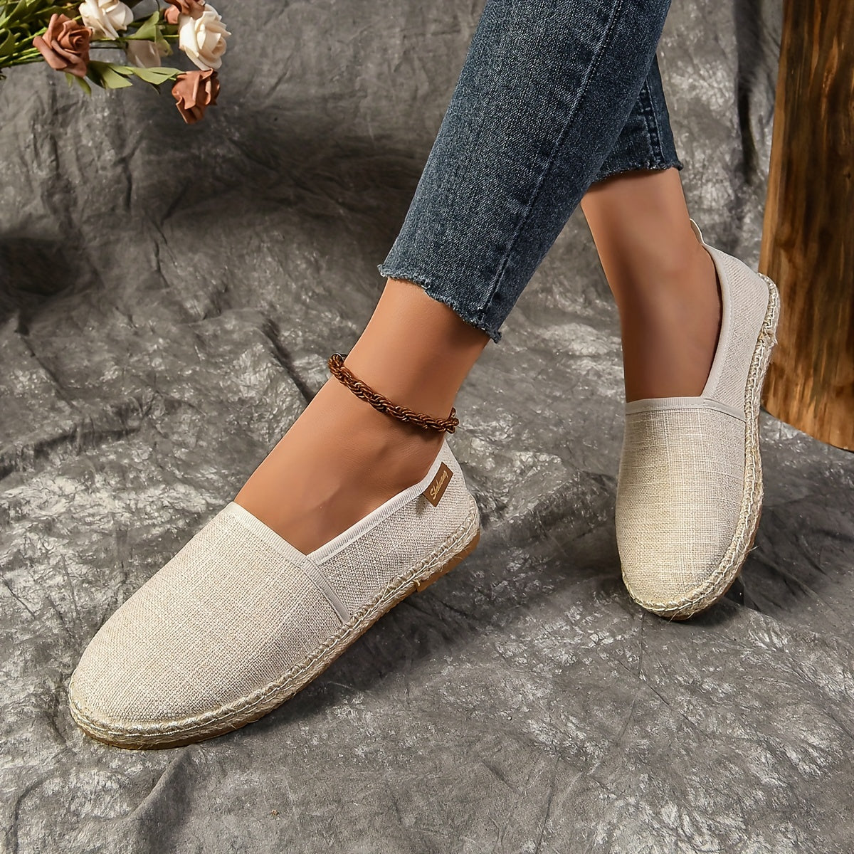 Women's Canvas Espadrille Slip-On Shoes Breathable Comfortable Casual