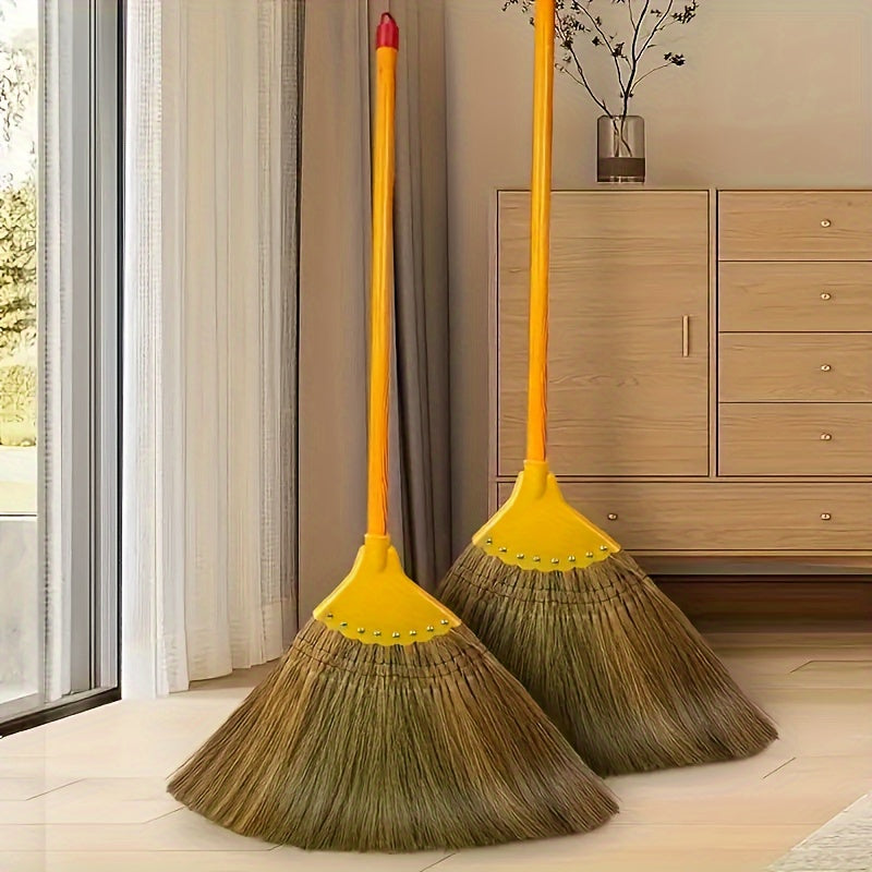 Hand-Woven Mango Broom Anti-Static for Hard Floors Living Room Kitchen Bedroom