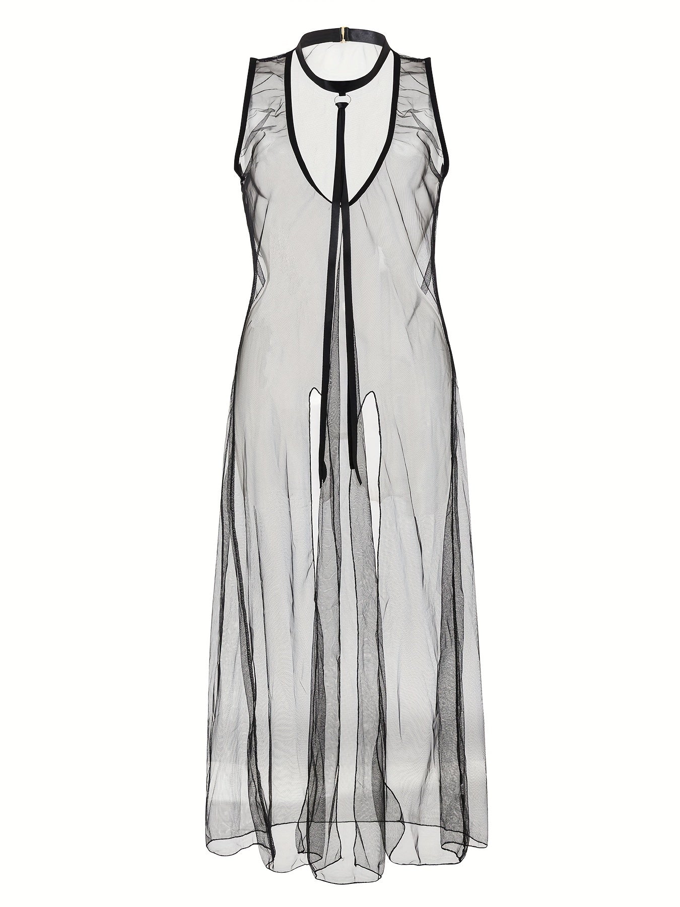 Женская полупрозрачная кружевная длинная юбка-пеньюар с кисточками