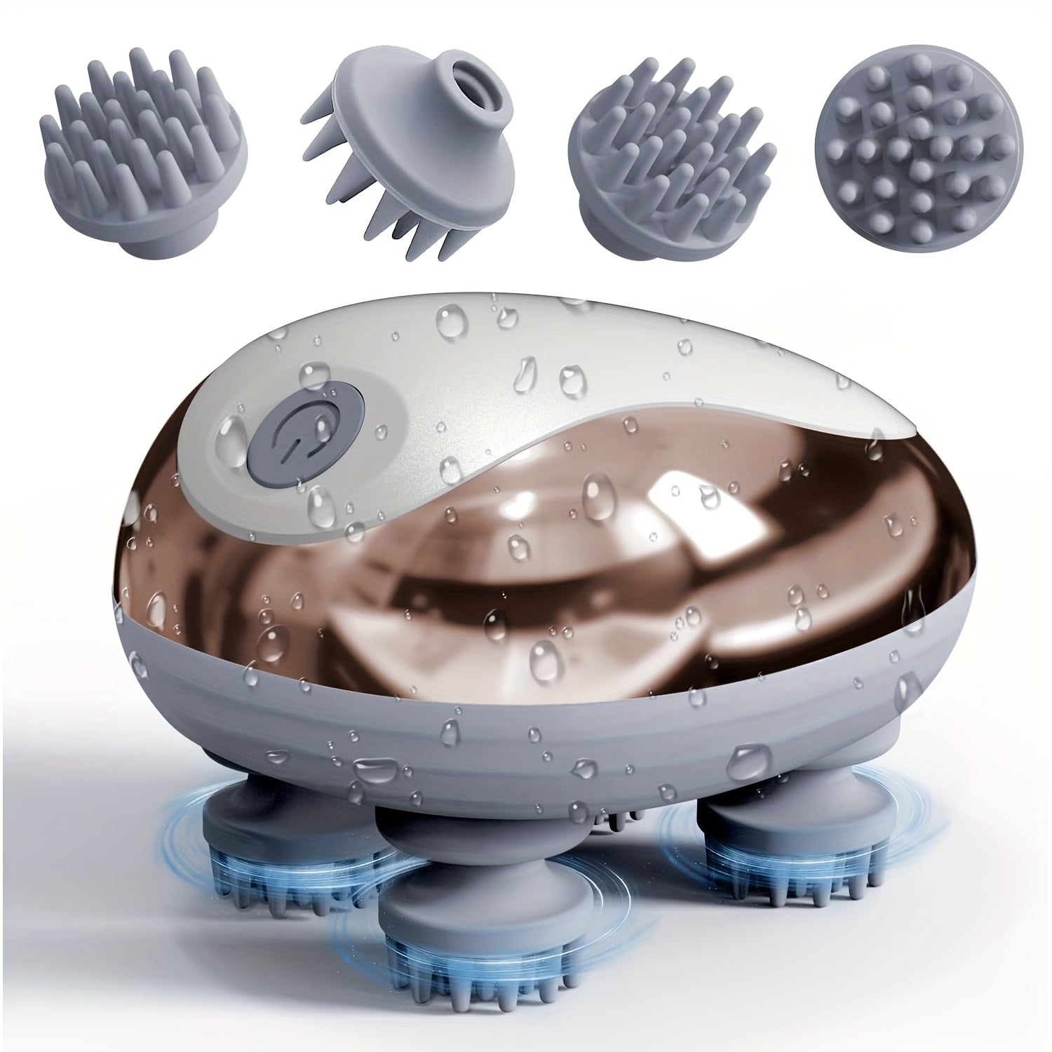 Electric Handheld Scalp Massager with 4 Claws USB Rechargeable Portable for Human and Pet Hair