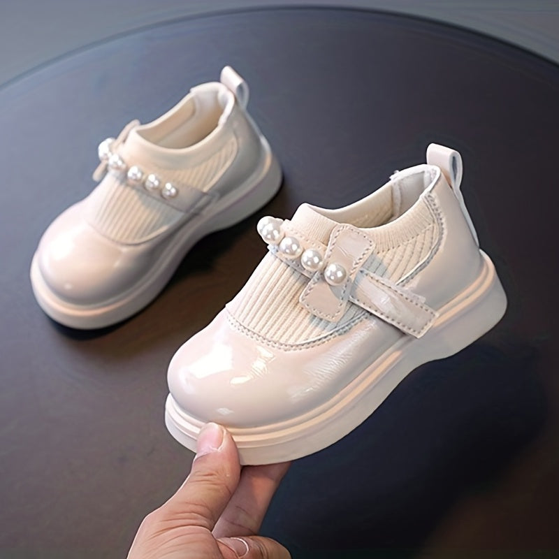 Girls' Mary Jane Shoes with Pearls and Small Flats for Girls Under 14