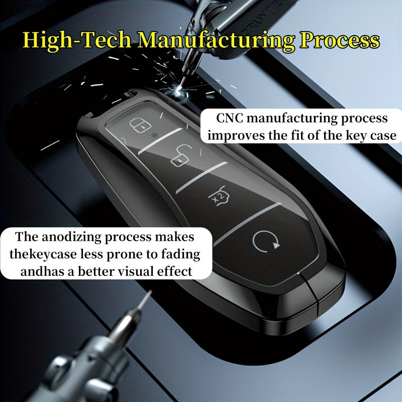 Car Key Case Aluminum Alloy Lightweight Seamless Fit for Qin Plus Song Plus Tang DMI Han Yuan