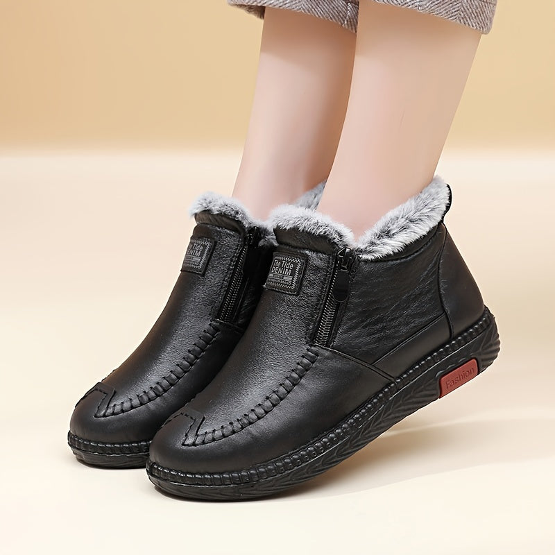 Women's Winter Boots Synthetic Faux Slip-Resistant Cushioned Warm Black