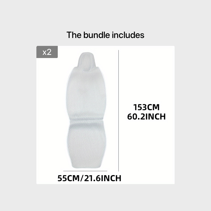 Funda de asiento delantero transpirable de seda de hielo para coche para verano blanco