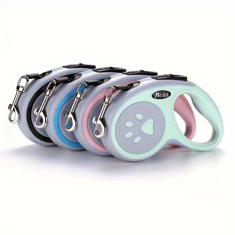 Nylon Retractable Dog Leash with One-Button Control for Small and Medium Pets