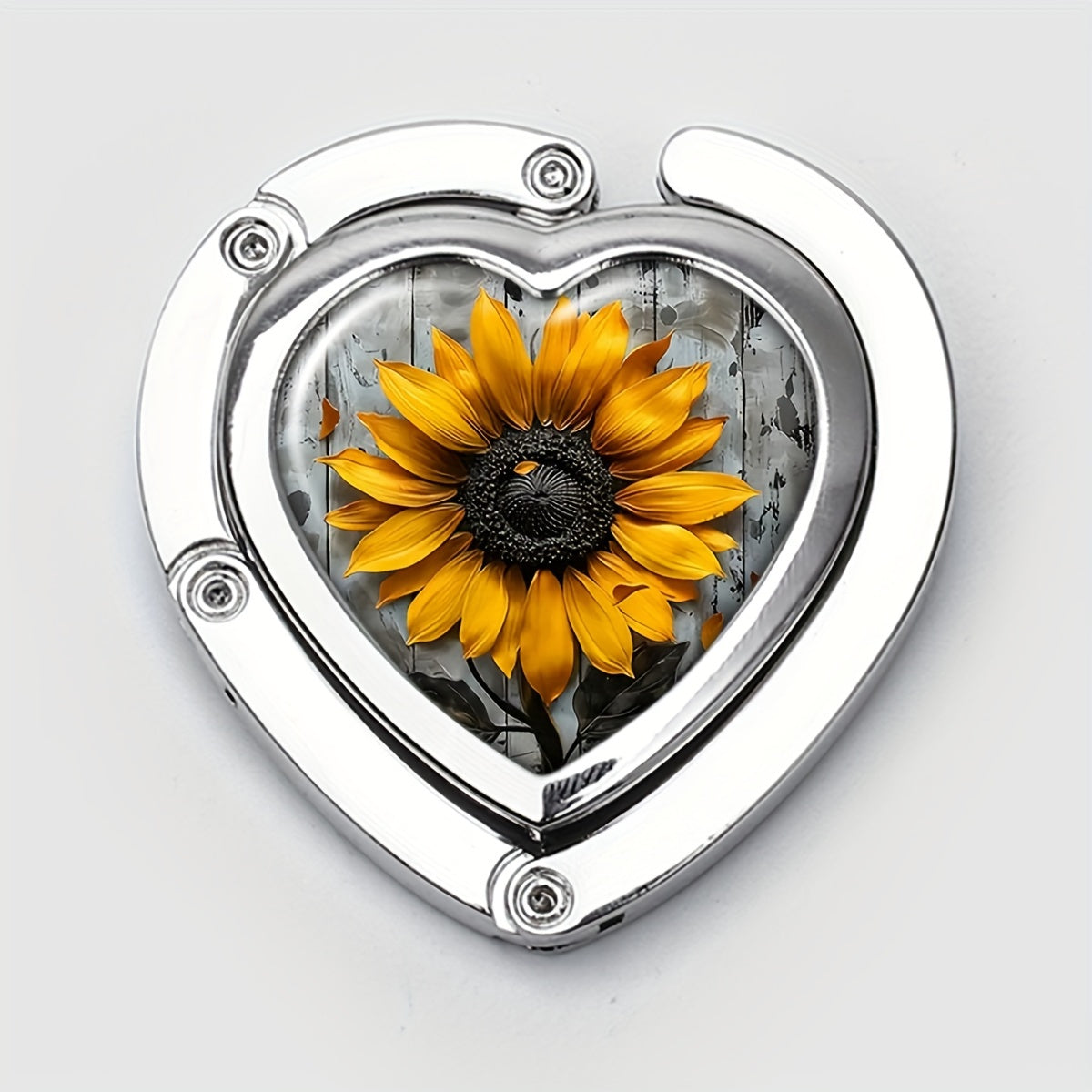 Chrysanthemum Pattern Foldable Purse Hook Metal Handbag Holder for Tables