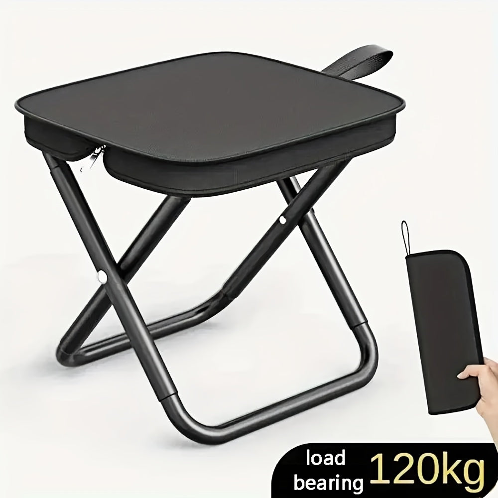 Teen Portable Folding Chair with Iron Alloy Frame for Outdoor Activities and Carry Bag
