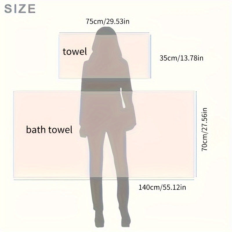 Cotton Bath Towels Set 2 Standard and 1 Bath Towel Soft and Absorbent for Bathroom Use