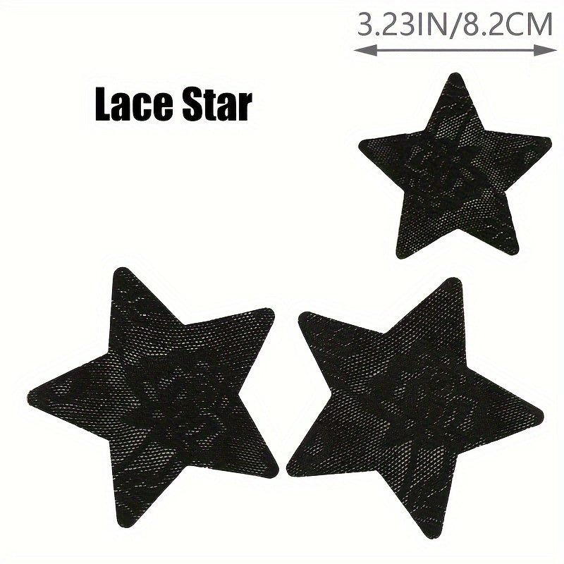 Disposable Satin Nipple Covers 5 Pairs Cross Pattern Self-Adhesive Invisible Underwear