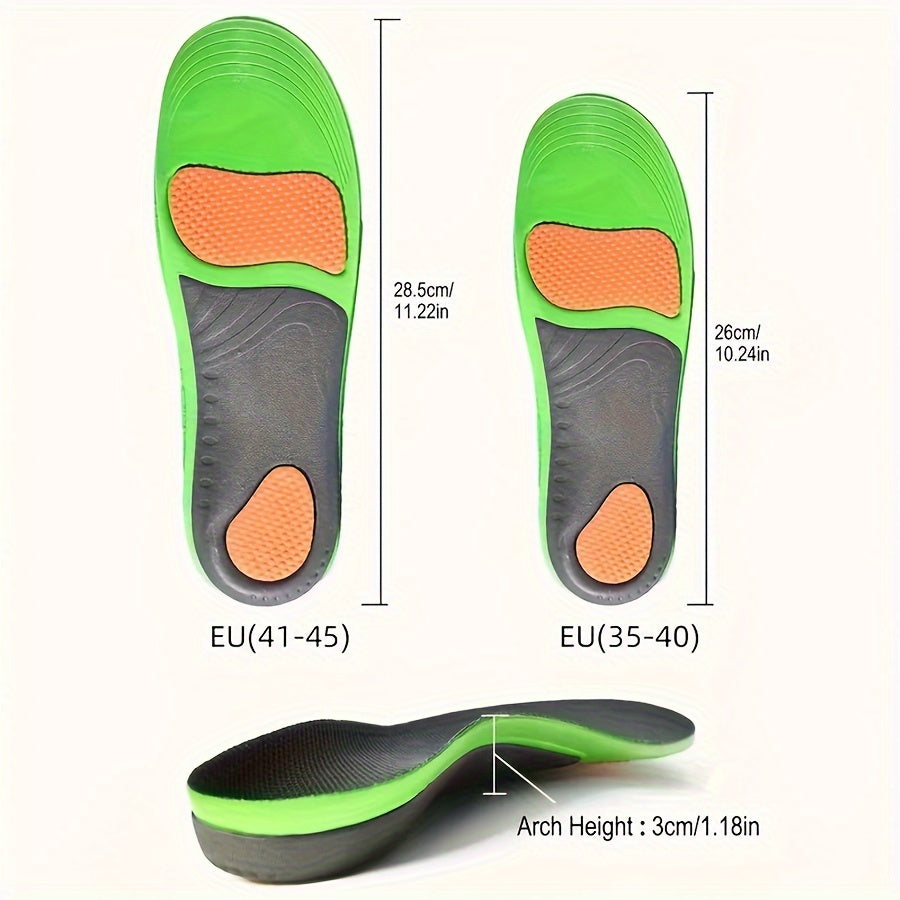 Unisex High Arch Support Sports Insoles Breathable Shock-Absorbing