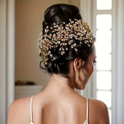 Bridal Headband with Wide Band and Synthetic Rhinestones Wedding Hair Accessory Tiara