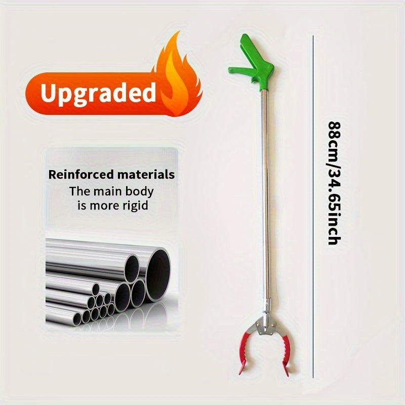 Yengil og'irlikdagi axlat yig'ish vositasi, qariyalar uchun EasyGrip dizayni bilan. Samarali axlat yig'ish uchun metall va plastik materiallar kombinatsiyasidan tayyorlangan. Axlatni osonlik bilan yig'ishga va atrof-muhitni toza saqlashga yordam beradi.