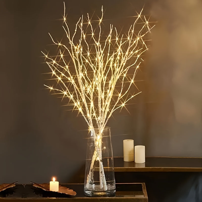 Fairy Light String with Birch Branches 78.74cm 50 LED Battery Operated for Home Decor Holidays Parties