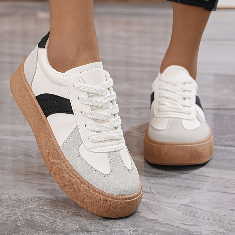 Women's Fashion Sneakers All-Season Low Top Lace-Up Shoes Rubber Sole