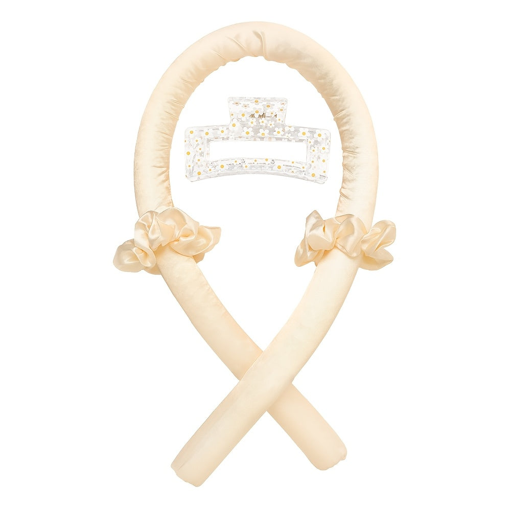 No-Heat Foam Sponge Curler Set with Leopard Print Clips for Hair Styling