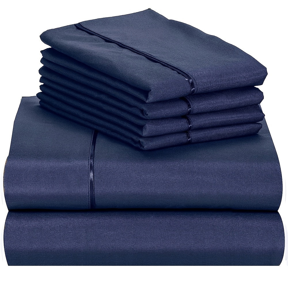 Luxury Fitted Sheet Set with Wrinkle and Stain Resistant Deep Pocket Bedding for Bedroom or Hotel