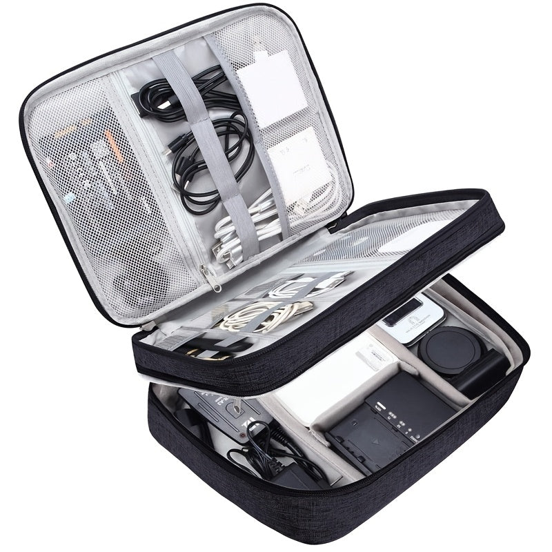 Polyester Digital Accessories Organizer Bag for Cables Headphones Hard Drive and Makeup