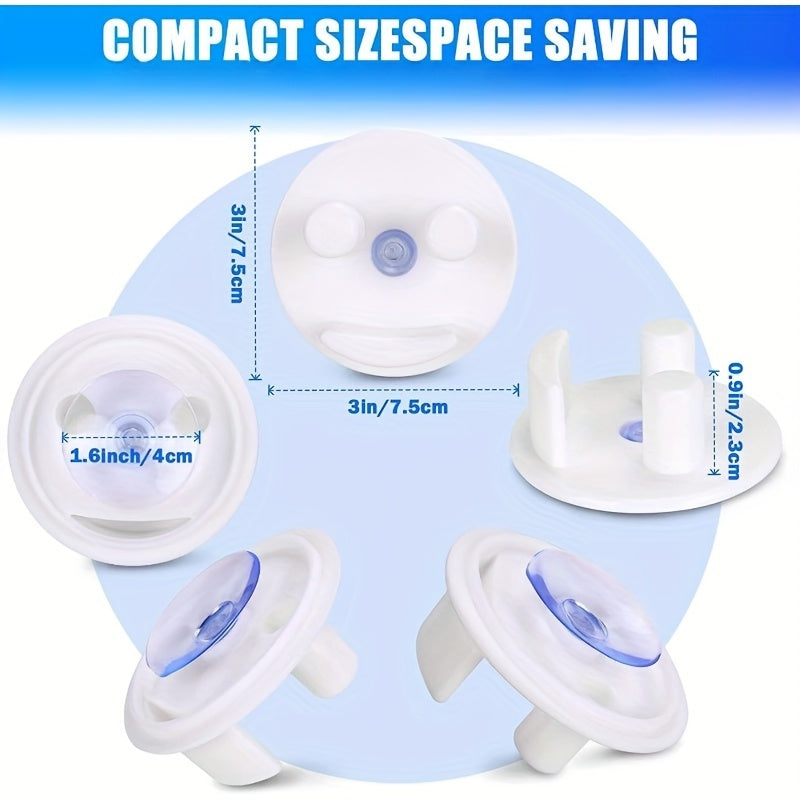 Organizador de fregadero con ventosa blanca para cocina y baño con diseño de drenaje automático