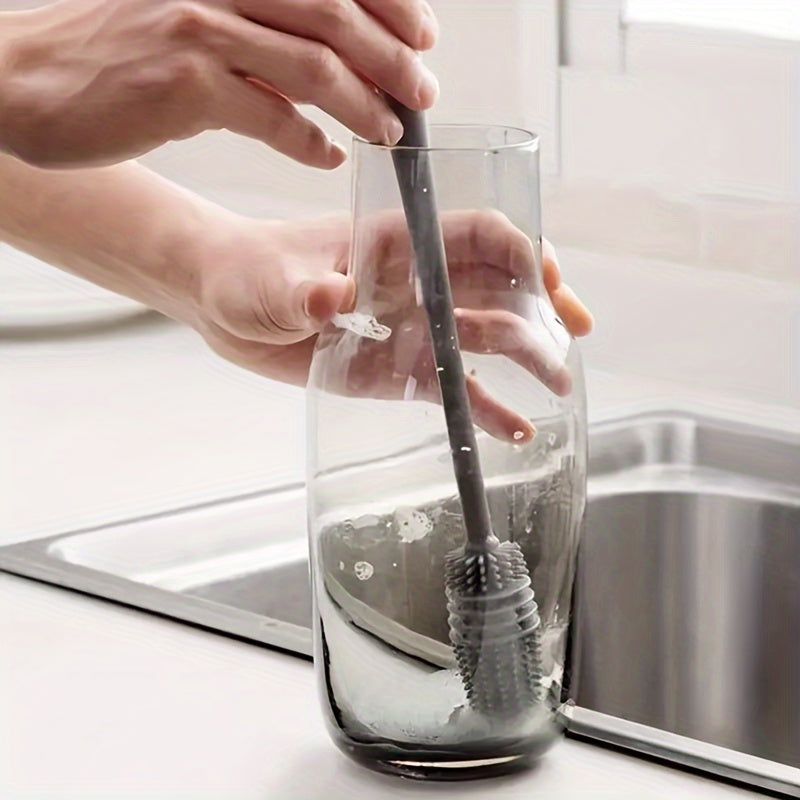 Reusable Long-Handled Silicone Cleaning Brush for Cups Bottles and Surfaces