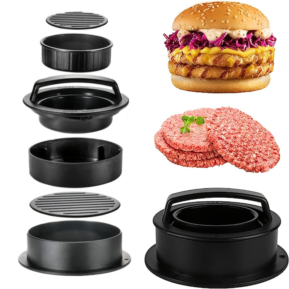 3in1 Burger Press Non-Stick Patty Maker for Perfect Burgers
