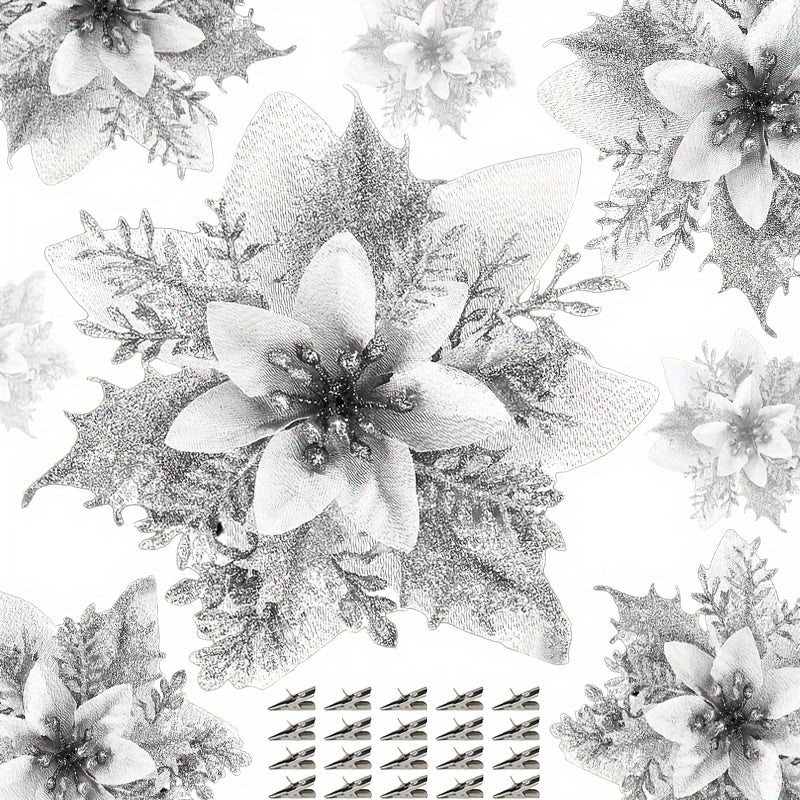 Golden Dust Flowers Rattan Garland Decorations for Christmas Windows