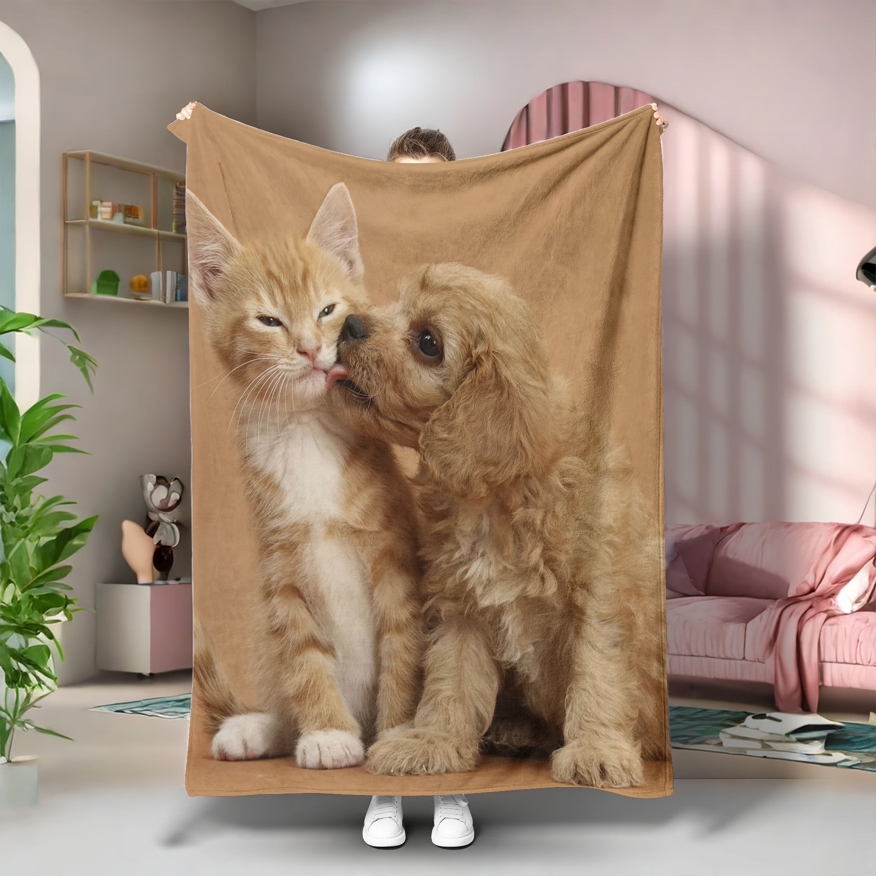 Personalized All-Season Photo Flannel Blanket with Custom Pictures, Machine Washable