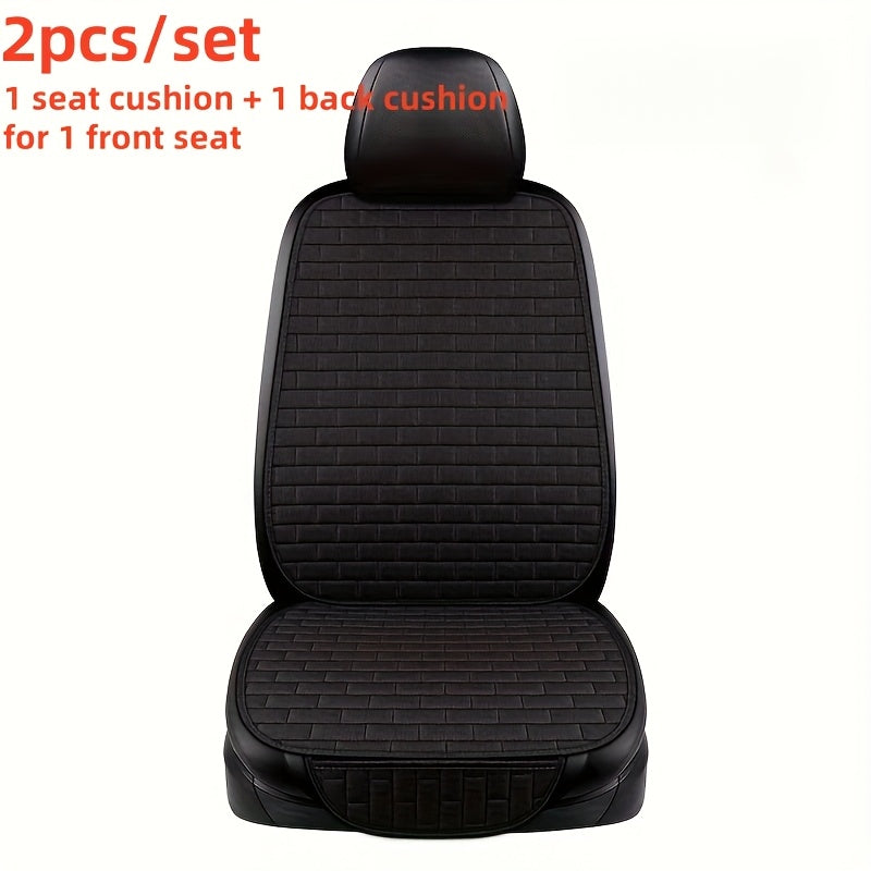 Luxury Linen Car Seat Covers Set of 2 Waterproof Non-Slip Stain-Resistant
