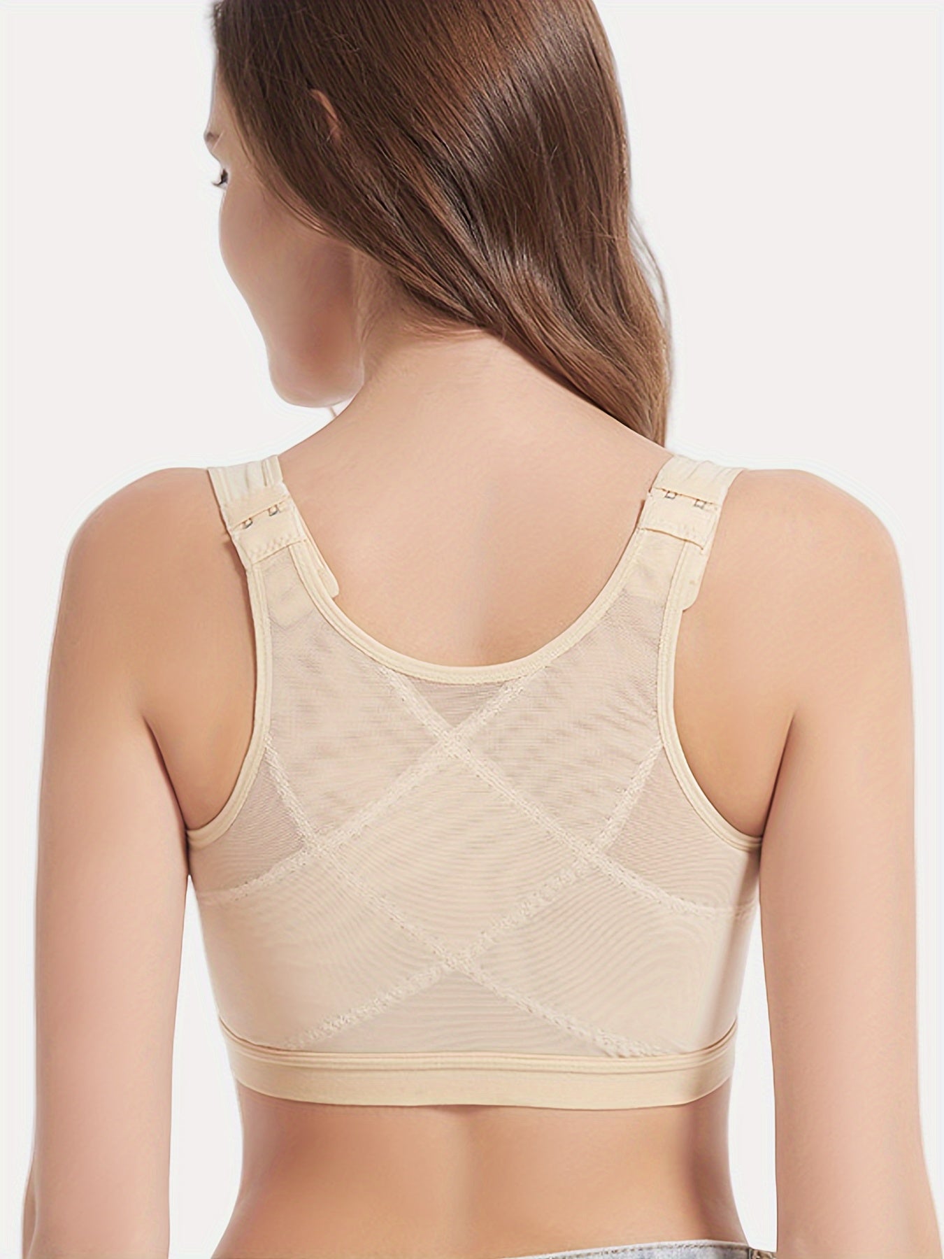 Plus o'lcham ayollar sport bralari Nilon Spandex bir rangli nafas oladigan tarmoq