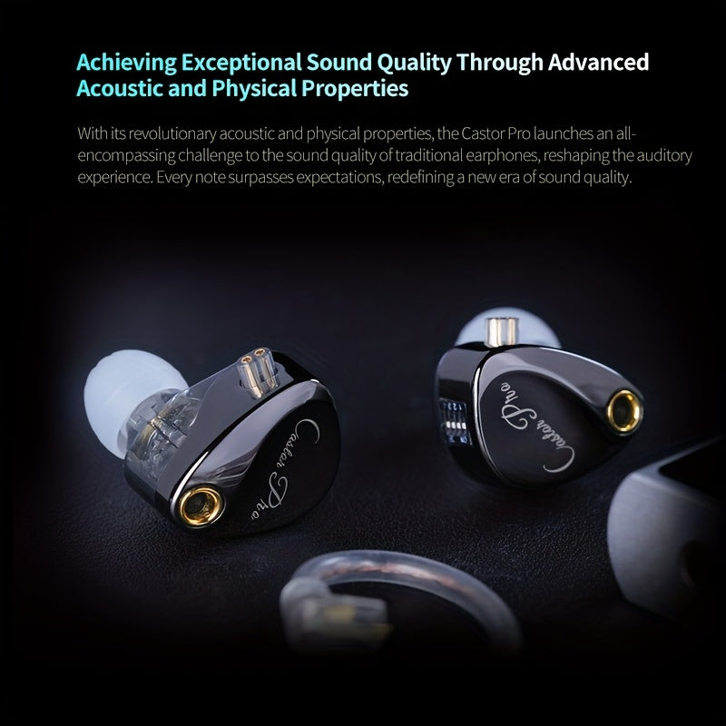 In-Ear Earphones with 2DD Dynamic Drivers Semi-Open-Back Call Control Detachable Cable Microphone for Cellphones