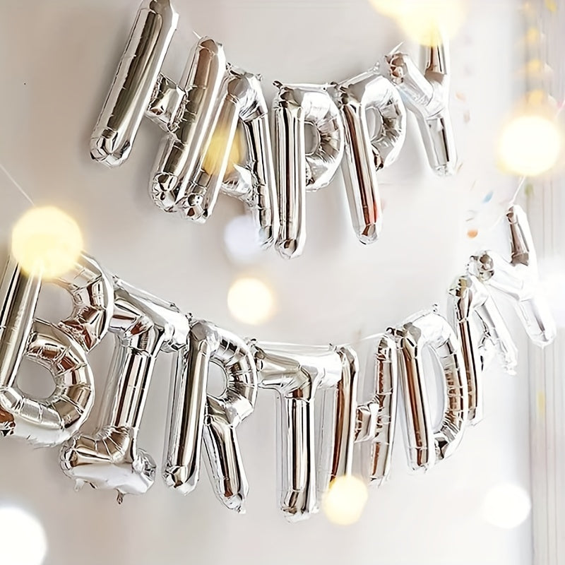 16-Inch Happy Birthday Letter Balloon Set Aluminum Film Party Decorations