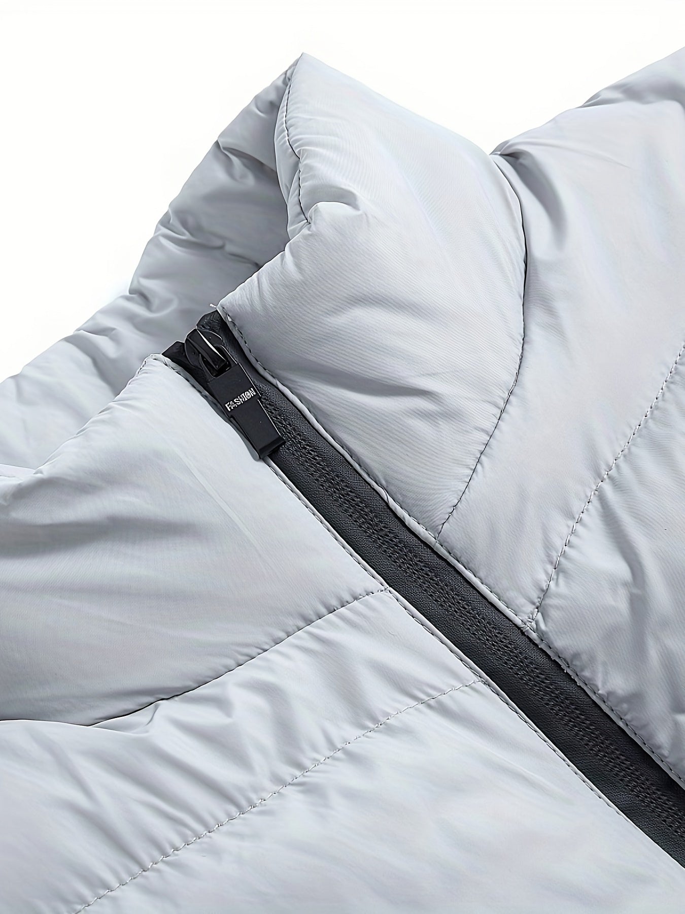 Men's Winter Vest Sleeveless Zipper Pockets Stand Collar Casual Polyester